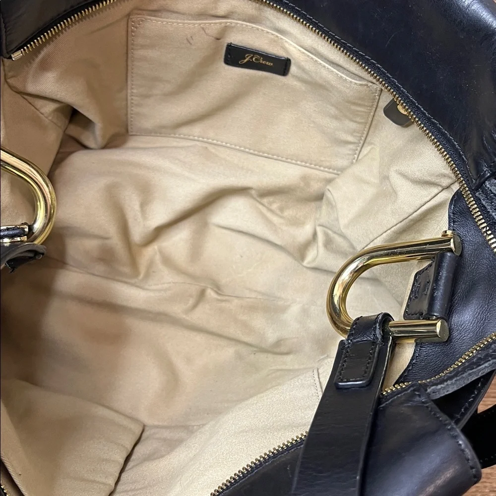J. Crew The Harper Satchel in Black Leather